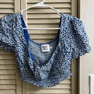 Princess Polly Blue Floral Women's Top